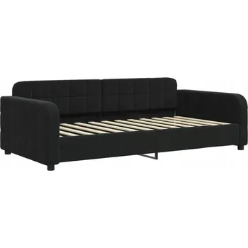 Pohovka Černá pohovka s funkcí spaní 224 x 100 x 71 cm, samet