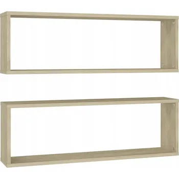 police Sada 2 Polic Nástěnných Krychle Dub Sonoma 80x15x26,5 cm