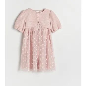 Dívčí šaty Reserved - Vzorované šaty s bolerkem - růžová - 212DA-30X - 212DA-30X-152