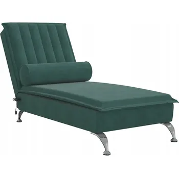 Křeslo Masážní Lenoška sametové, tmavě zelené, 137x56x75cm