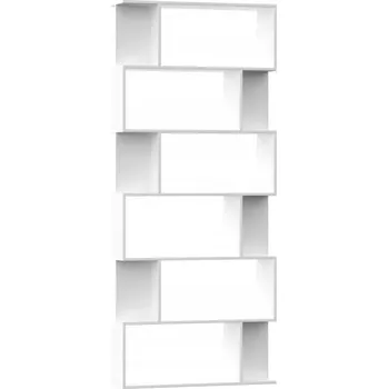 Knihovna Knihovna Regál s 18 Přihrádkami Bílý 80x24x192 cm