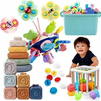 Hračka pro nejmenší Sada hraček pro děti podporující vývoj dítěte 6-12 měsíců