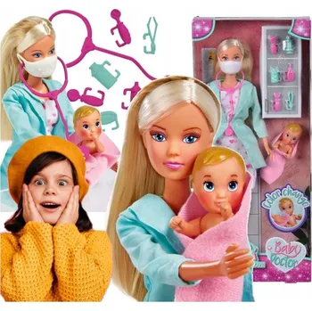 Panenka PEDIATRICKÁ PANENKA Steffi 29 cm s příslušenstvím SIMBA lékařka PANENKA pro děti 3+