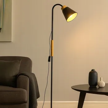 Stojací lampa Stojací podlahová lampa moderní do obývacího pokoje Loft E27 Černá 150 cm