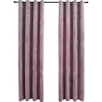 Obraz Sametové závěsy s kovovými kroužky, Starorůžová, 140x245 cm