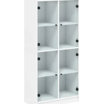 Komoda Bílá Skříňka s Dvířky a Přihrádkami, Materiál na Bázi Dřeva, 68x37x14