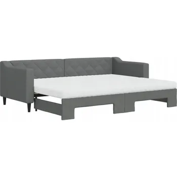Pohovka Rozkládací lehátko-pohovka tmavě šedá 223 x 90 x 67 cm, 223 x 172,5 x 67 cm