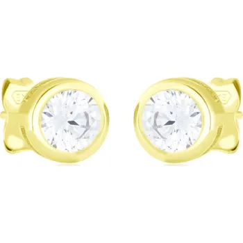 Náušnice GEMMAX Zlaté peckové náušnice Ø 6,8 mm se zirkonem na puzetu – zlatý šperk ryzosti 585/1000 v Dárkovém balení s Certifikátem GLEYB-03120