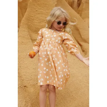 Dámské oblečení Dětské bavlněné šaty Liewood Ariana Printed Dress LW19806 oranžová 20X, vel. 92