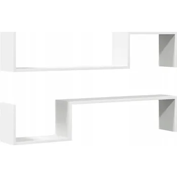 police Stylová nástěnná police, dřevěná, bílá, 100x15x20 cm