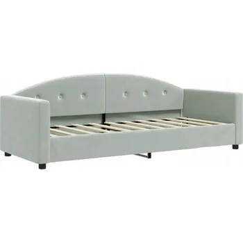 Pohovka Světle šedá pohovka s funkcí spaní 222 x 90 x 75 cm, samet