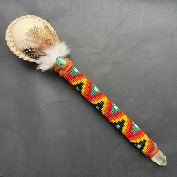 Maraca - chřestidlo Shipibo Visiones - Rojo