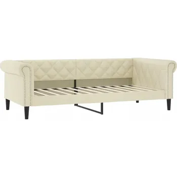 Pohovka Krémová pohovka s funkcí spaní, 235 x 100 x 68 cm, umělá kůže