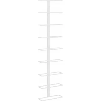 Stojan na víno Nástěnný držák na 9 lahví vína, železný, bílý, 24x9,5x98 cm