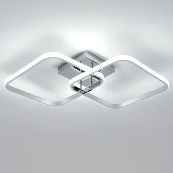 LED Stropní Svítidlo Závěsné Chrom Čtverec Moderní do Obýváku 6500K 42W