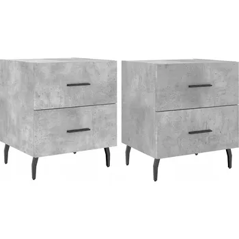 Noční stolek Noční stolek z materiálu na bázi dřeva, betonu šedý, 40x35x47,5 cm