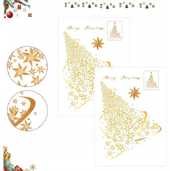 Vánoční dekorace 2x VÁNOČNÍ NÁLEPKY NA OKNO SKLO DEKORACE VÁNOCE STROMEČEK VÁNOČNÍ