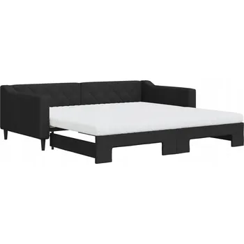 Pohovka Černá pohovka s funkcí spaní 223x110x67 cm, po rozložení 223x212,5x67 cm