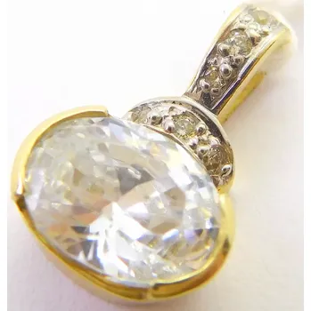 Přívěsek Klenoty Budín Dámský zlatý přívěsek se zirkony 585/1,14gr HK3264 (Klenoty Budín Dámský zlatý přívěsek se zirkony 585/1,14gr HK3264)