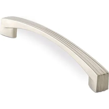 Nábytkové kování 12907 úchytka SATOS128 rozteč 128mm satén nikl (Nábytková úchytka SATOS128 s roztečí 128 mm v povrchu satén nikl. Jednoduchý a funkční doplněk do interiéru.)
