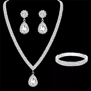 Souprava šperků Fashion Jewelry Slavnostní štrasová souprava Water Drops JS1200-92