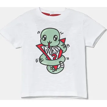 Pánské tričko Dětské bavlněné tričko Guess bílá barva, s potiskem, N5RI03 K6XN4 N5RI03.K6XN4.PPYA 00X, vel. 122-125