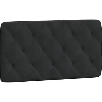 Sametový Polštář čelo postele, černý, 102x6x48 cm, zapínání na suchý zip