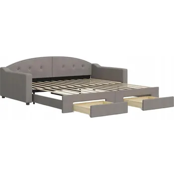 Pohovka Rozkládací pohovka/postel taupe 223x110x75 cm, 2 zásuvky na kolečkách