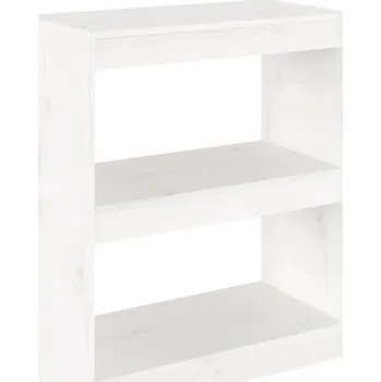 Knihovna Regál z masivního borovicového dřeva bílý, 60 x 30 x 71,5 cm