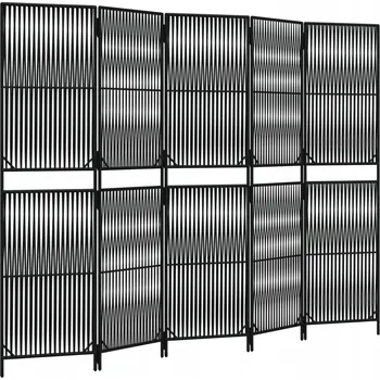 Paraván Paraván Černý 245 x 180 cm, 5 panelů, ocelový rám