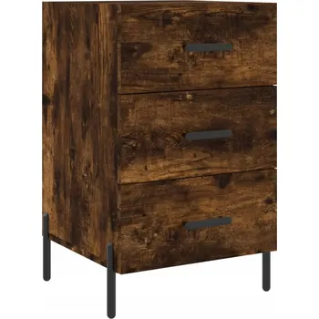 Noční stolek Noční stolek 40 x 40 x 66 cm kouřový dub s kovovými nohami