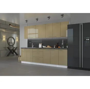 Kuchyňská linka Kuchyňská linka 260 cm Lara 1 - Bílá + Cappucino lesk