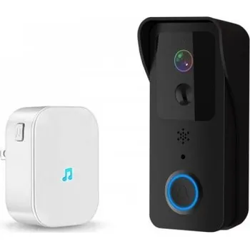 Domovní zvonek Bezdrátový WiFi videozvonek s vnitřní jednotkou zvonku | Zoneway T32 Black