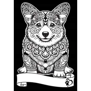 omalovánky Velurová omalovánka A4 – Corgi