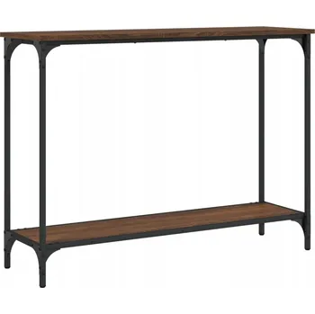 Konferenční stolek Konzolový stolek z dřevotřísky a kovovým rámem, hnědý dub,