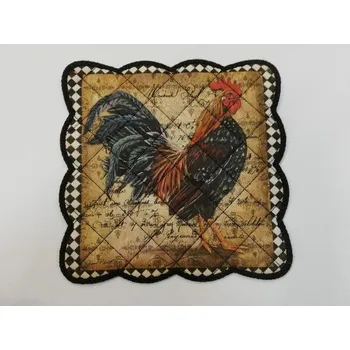 Nákupní taška Textilní prostírání na stůl čtverec 18,5 cm - černé - kohout č.1