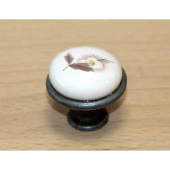 Nábytkové kování 11044 knopka 29mm zinek - porcelánový MLK7 (Nábytková knopka 29 o průměru 29 mm. Vhodné řešení pro nábytek v interiéru.)
