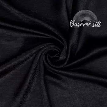 Krešované hedvábí Černá (E) (Hedvábná lehká vzdušná šatovka)