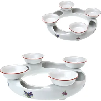 Svícen Český porcelán, Dubí Svícen adventní 21,5 cm rakouská házenka s červenou linkou