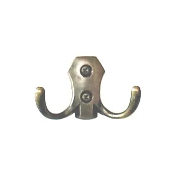 Věšák H2B. dvojháček stará mosaz (Nástěnný dvojháček v povrchu mosaz. Jednoduchý a funkční doplněk do interiéru.)