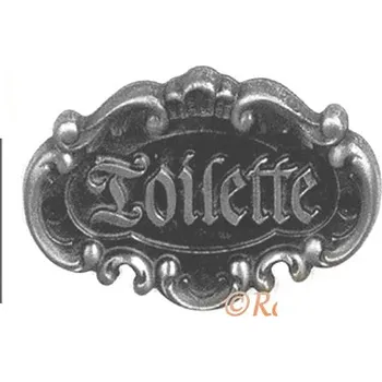 Nábytkové kování STT štítek TOILETTE - starostříbro (STT štítek TOILETTE - starostříbro. Praktický doplněk do interiéru.)