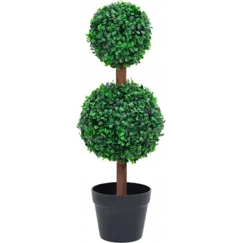 umělá květina Umělý zimostráz dvoukoulý zelený, polyetylen, 16 x 60 cm