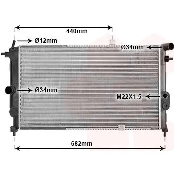 Chladič motoru Chladič, chlazení motoru VAN WEZEL 37002190