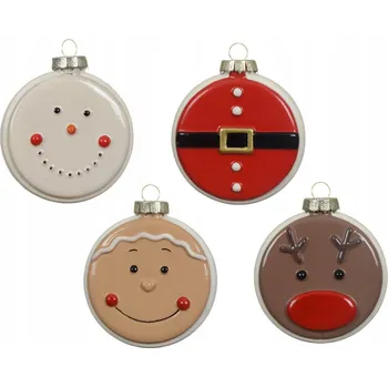 Vánoční dekorace Vánoční Koule skleněná - hvězdička 8,5 cm