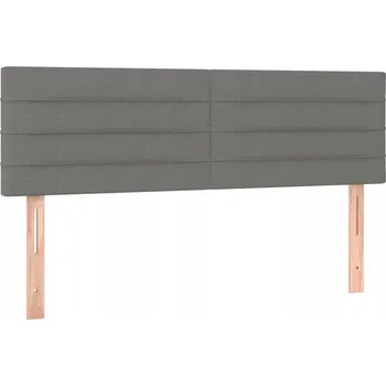 Čelo postele s nastavitelnou výškou, tmavě šedé, 144x5x78/88 cm, textilní
