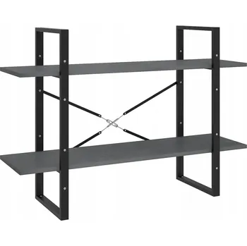 Knihovna Regál na knihy industriální, masivní borové dřevo, 100x30x70 cm, šedý