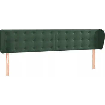 Čelo postele ušák s nastavitelnou výškou, sametové, tmavě zelené, 203x23x78