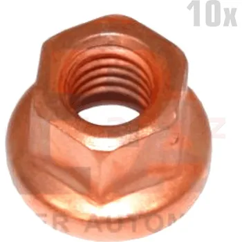 měděná samojistící matice s přírubou M8x1,25, klíč SW12, VAG (10 ks)