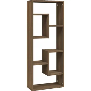 police Nástěnná police z dřevotřísky, hnědý dub, 36x16x90 cm