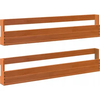 Nástěnný organizér na boty z masivního borovicového dřeva, voskovaný hnědý, 110x8,5x